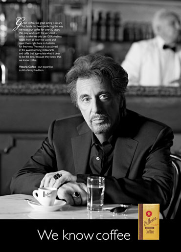 Al Pacino and Vittoria Coffee